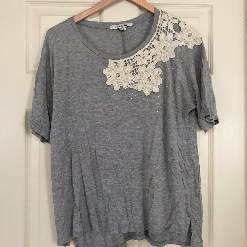 Gray Short Sleeve Top